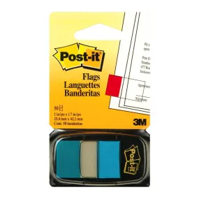 3M Post-it 680-23 Flag Bright Blue 1" X 1.7" 50 Sheets