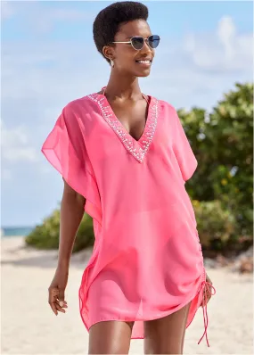 Adjustable Jeweled Tunic - Sunset Pink