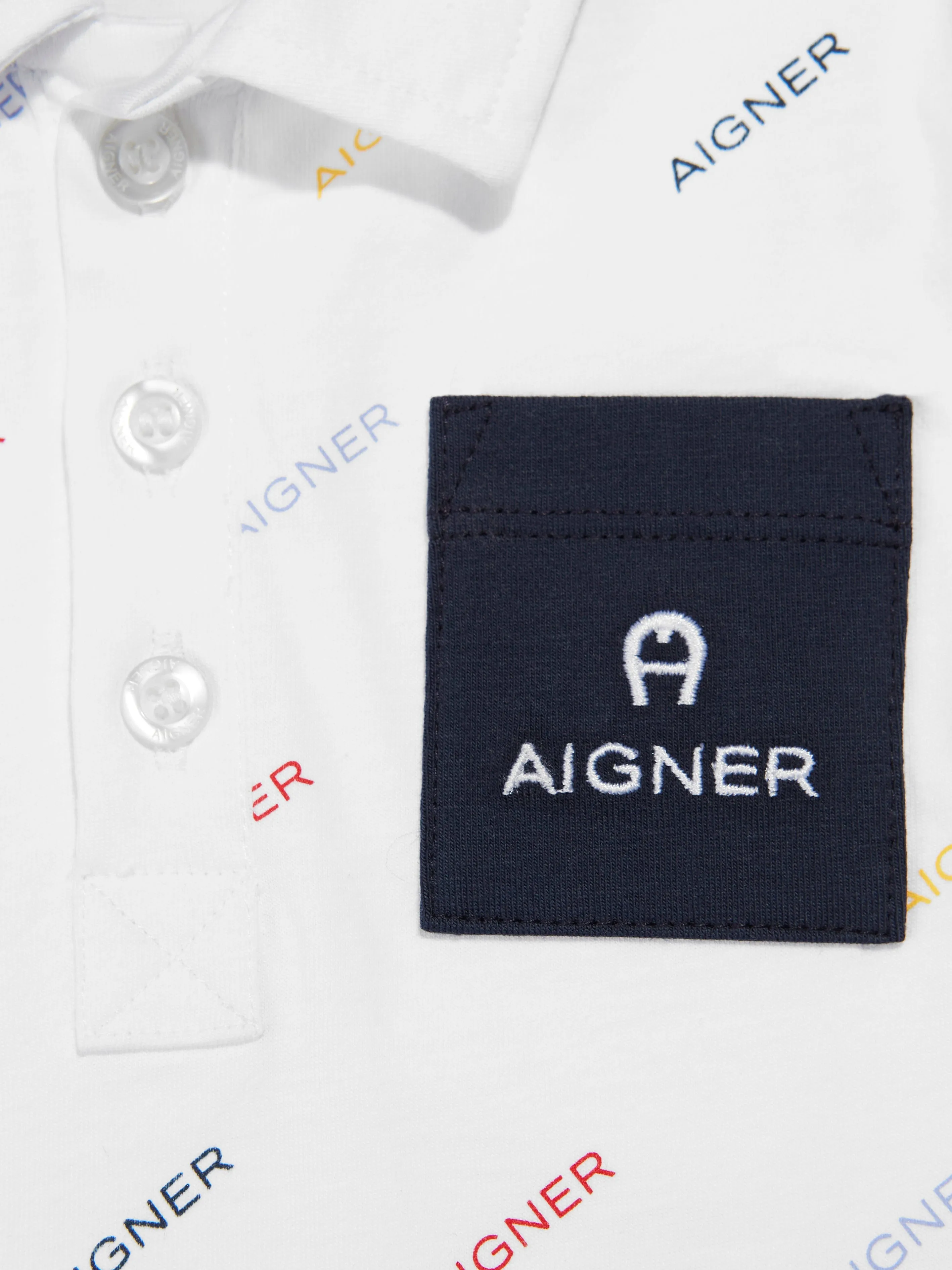 Aigner Baby Boys Logo Polo Shirt in White