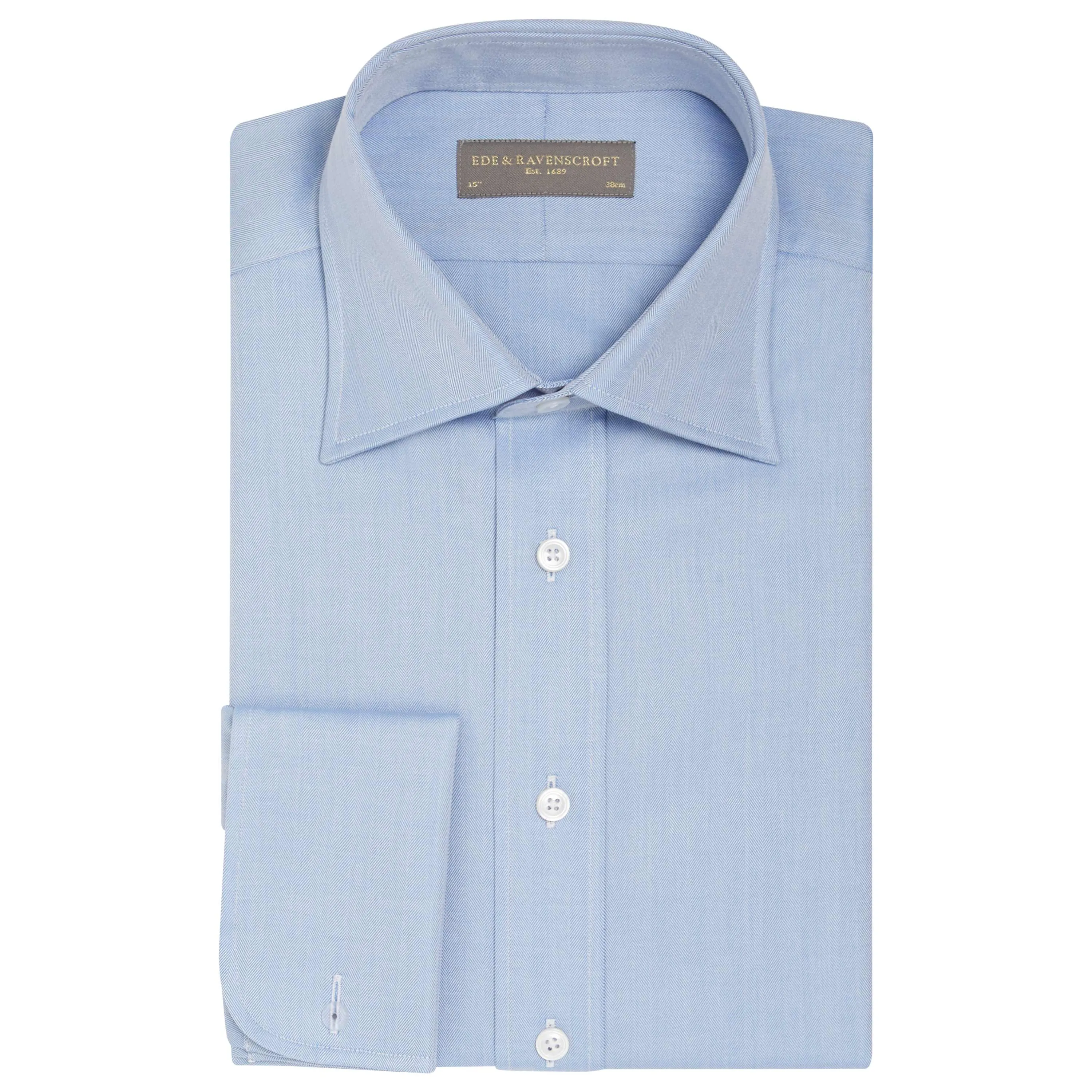 Ainsley Pale Blue Herringbone Shirt