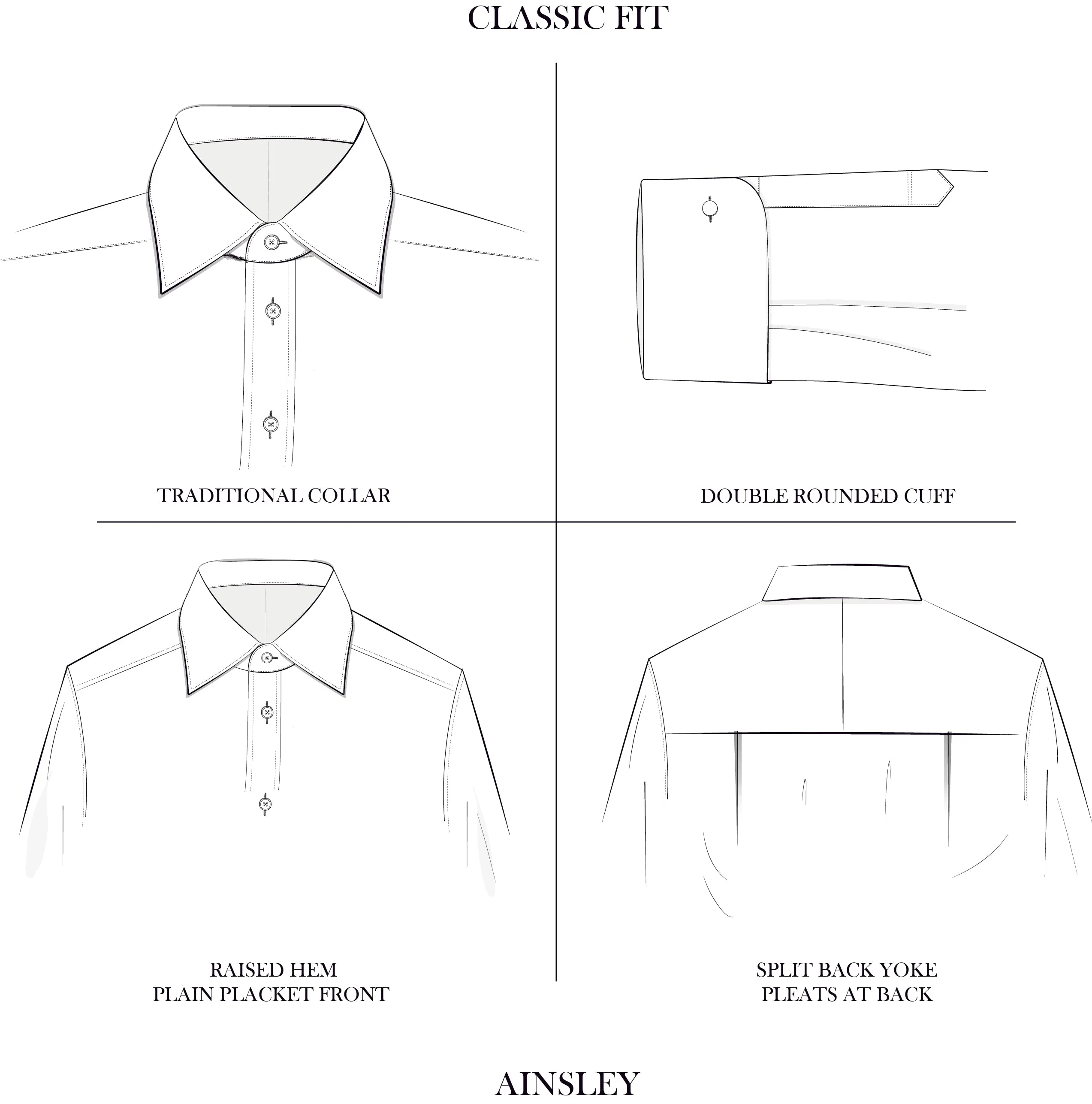 Ainsley Pale Blue Herringbone Shirt