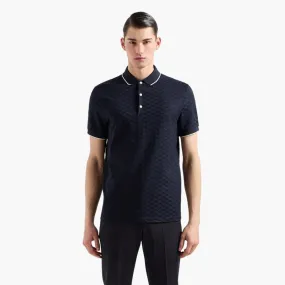 All Over Eagle Mercerised Cotton Polo T-Shirt