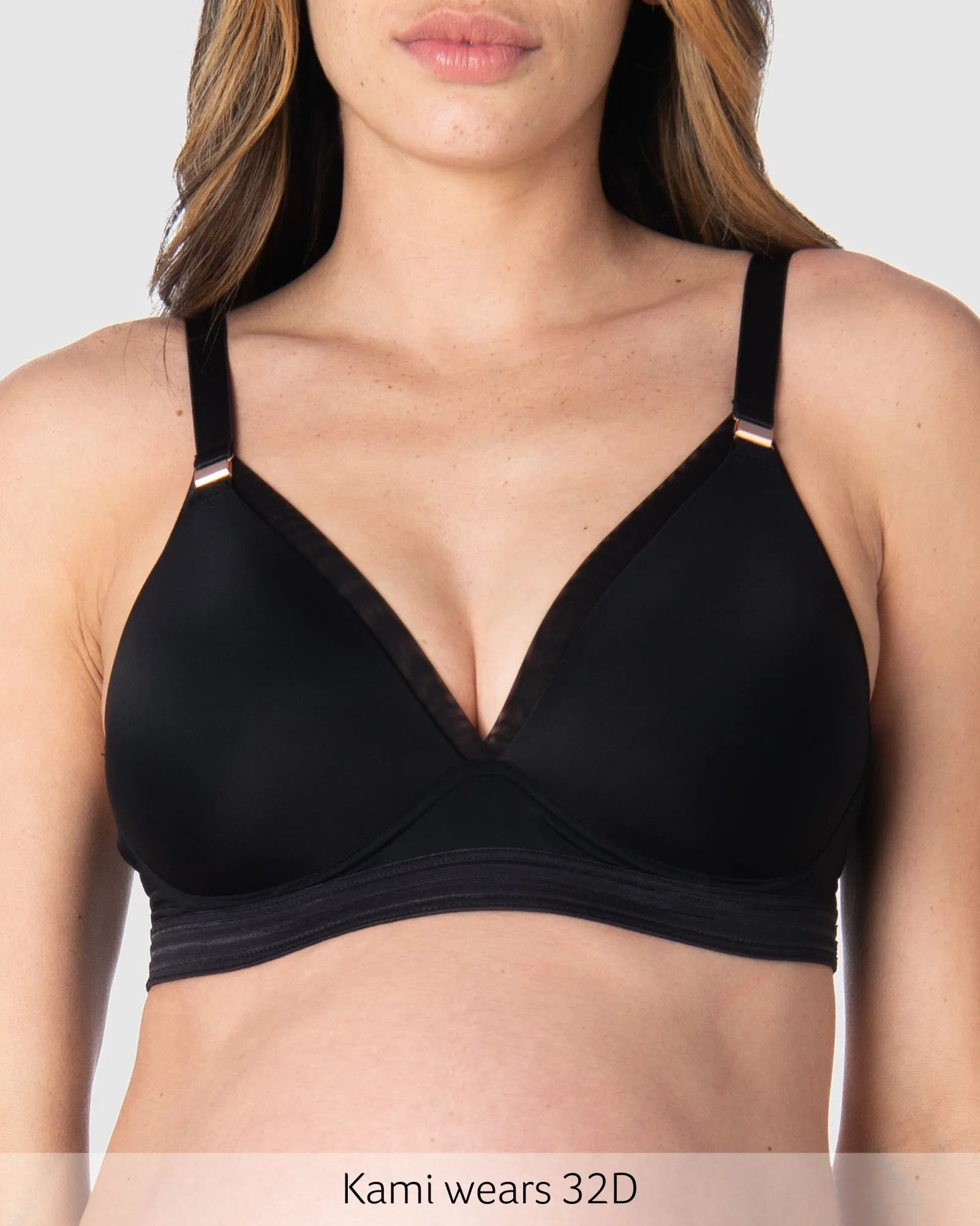 AMBITION T-SHIRT BLACK CONTOUR NURSING BRA - WIREFREE