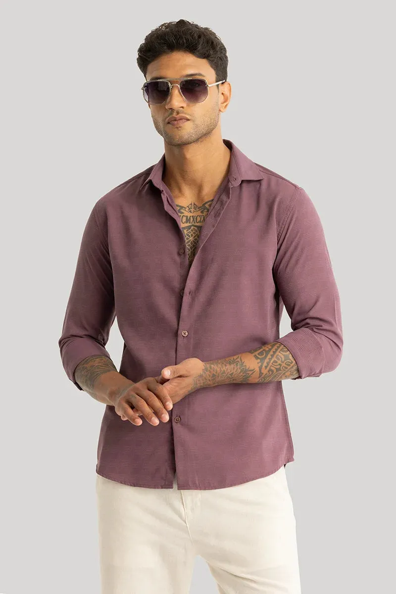 Anselmo Mauve Self-Design Shirt