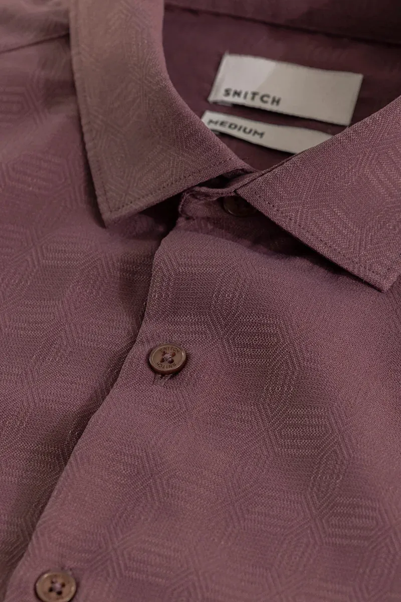 Anselmo Mauve Self-Design Shirt