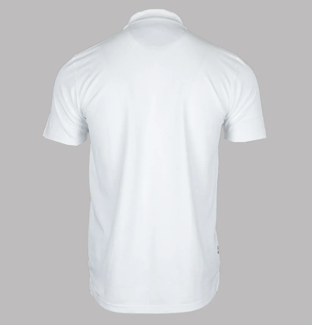 Aquascutum Check Patch Polo Shirt White