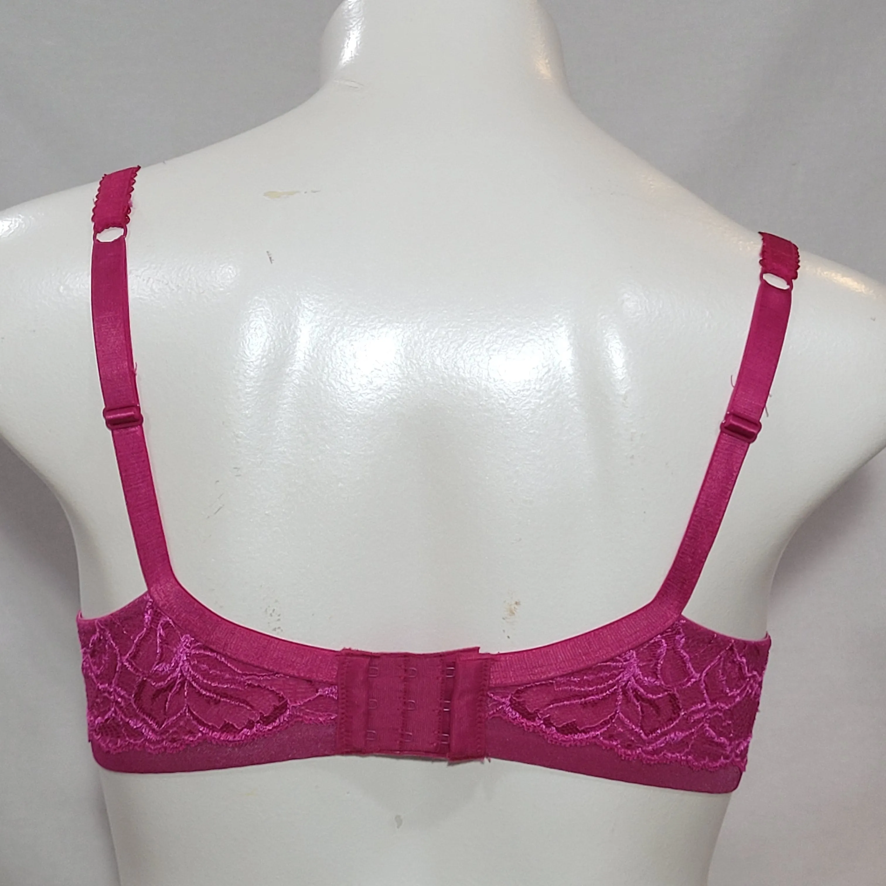 Bali 6542 Lace Desire Foam Underwire Bra 34C Gala Rose Pink NWT