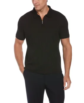 Big & Tall Quarter Zip Ribbed Polo