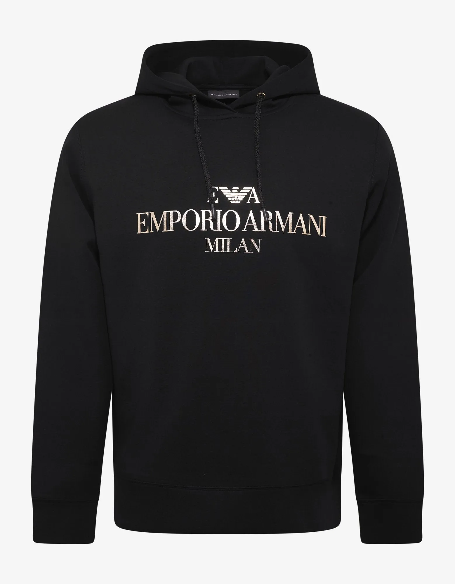 Black Metallic Logo Hoodie