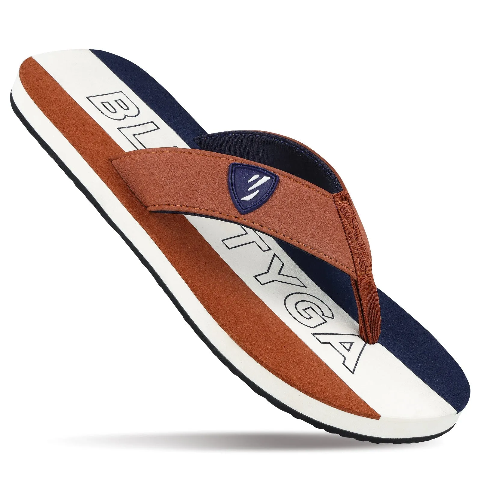 Blue Tyga Gents Flip Flop Thong  - BT4274 Tan Blue