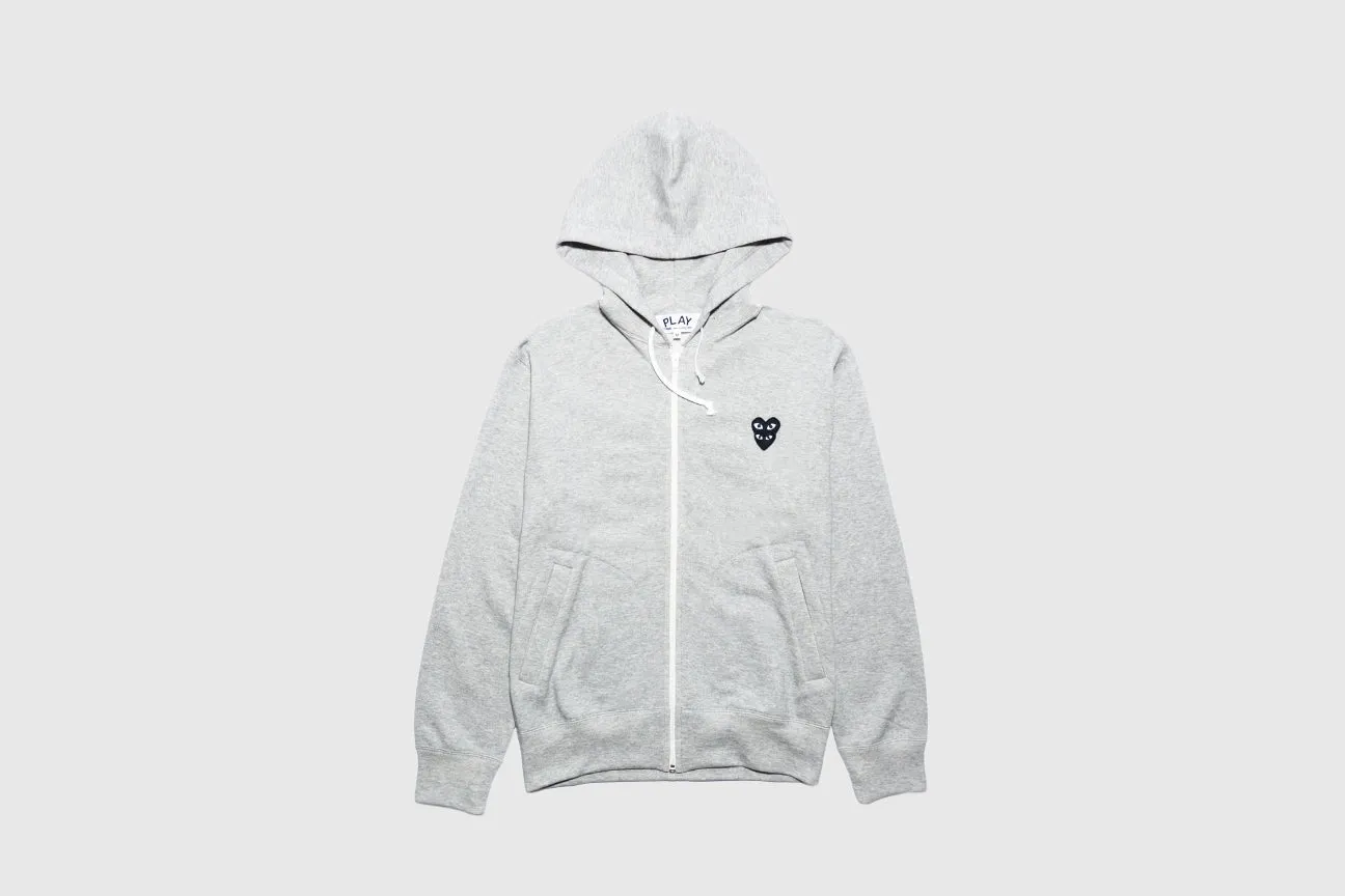 DOUBLE BLACK HEART FULL ZIP HOODY