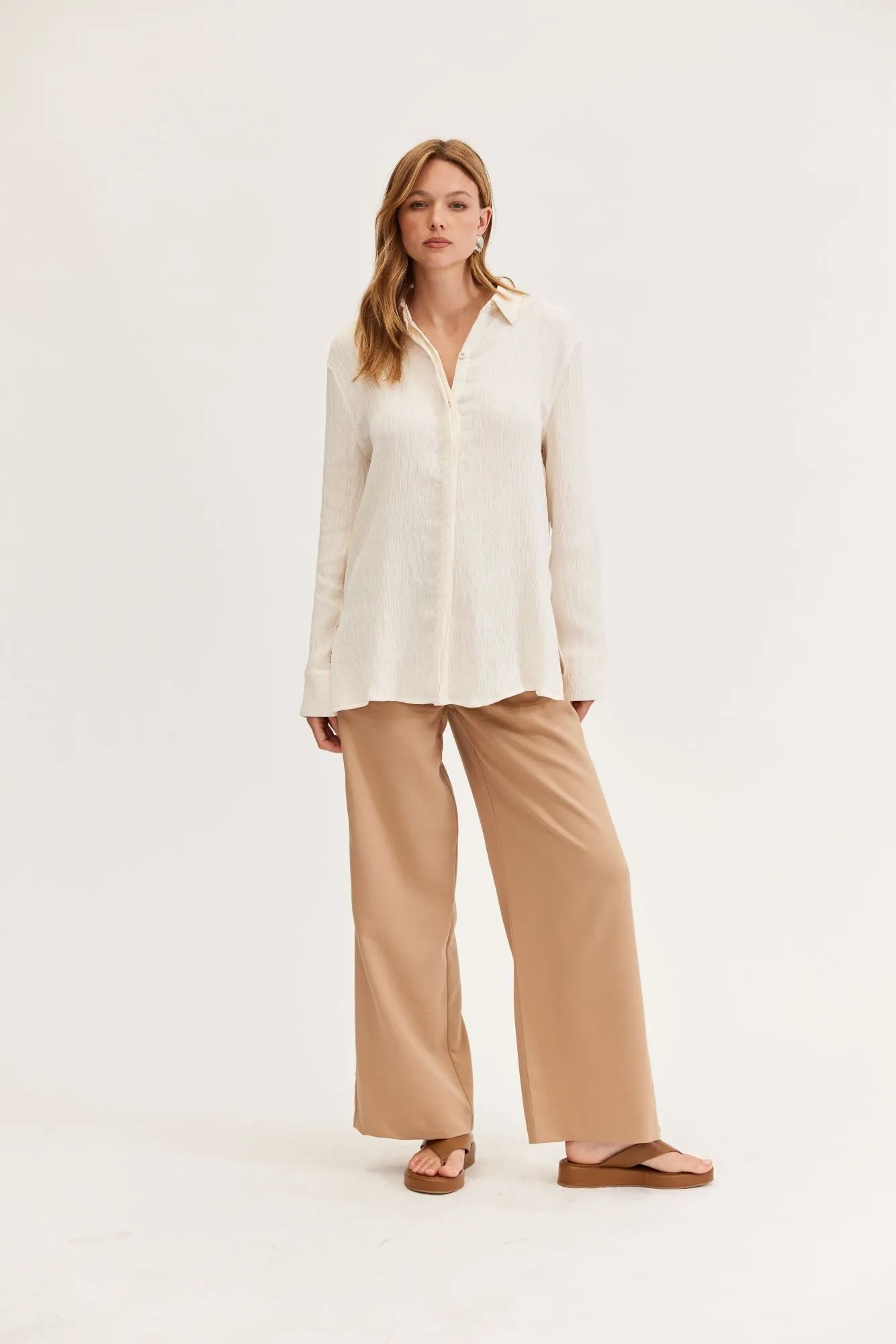 Elena Textured Shirt | Cream