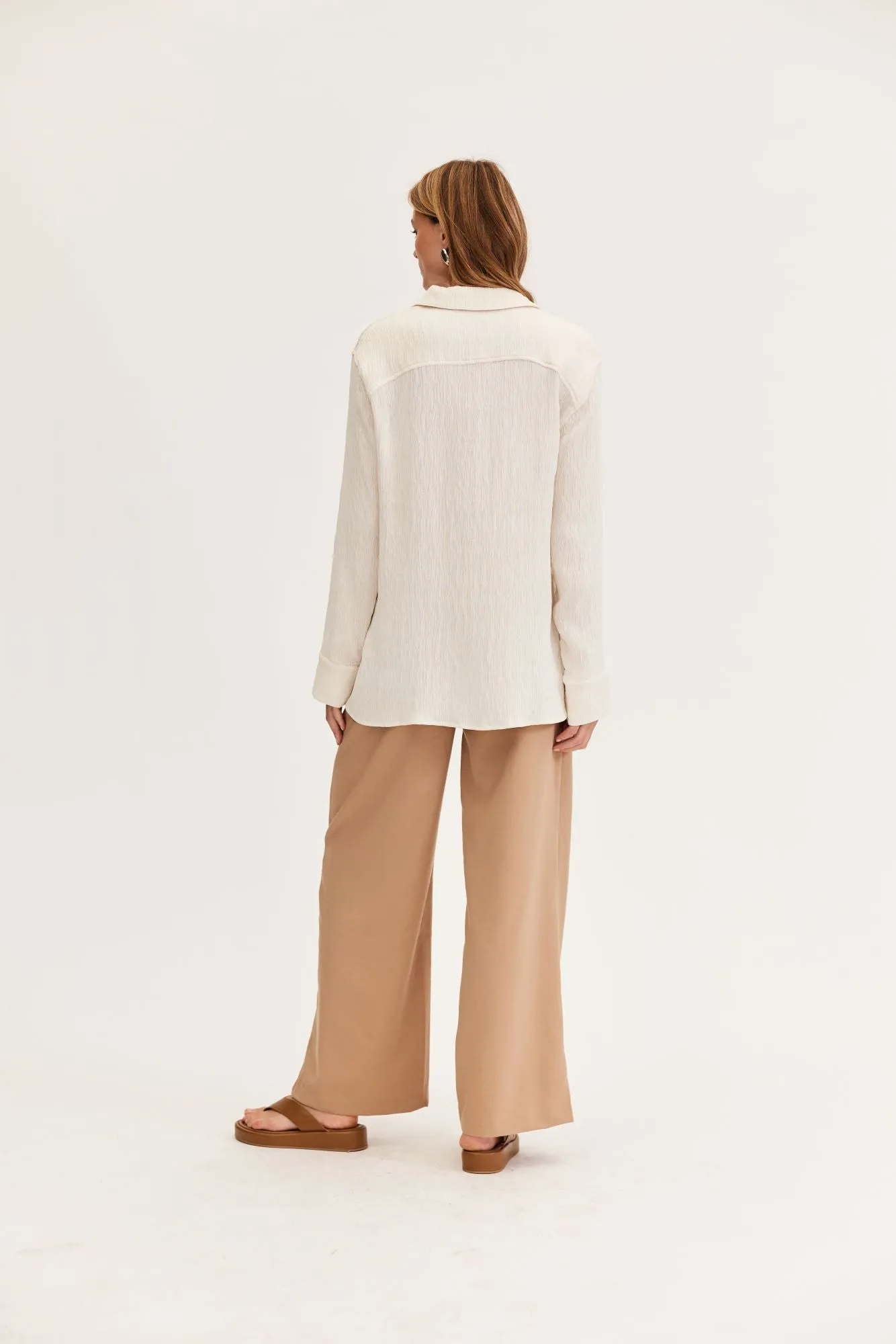 Elena Textured Shirt | Cream