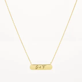 Engravable Horizontal Bar Necklace in Gold