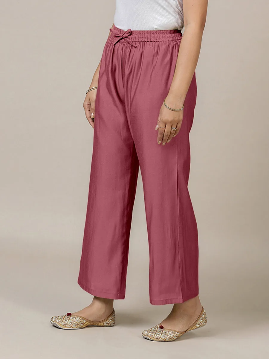 Fiza x Rozaana | Straight Pant in Rose Pink