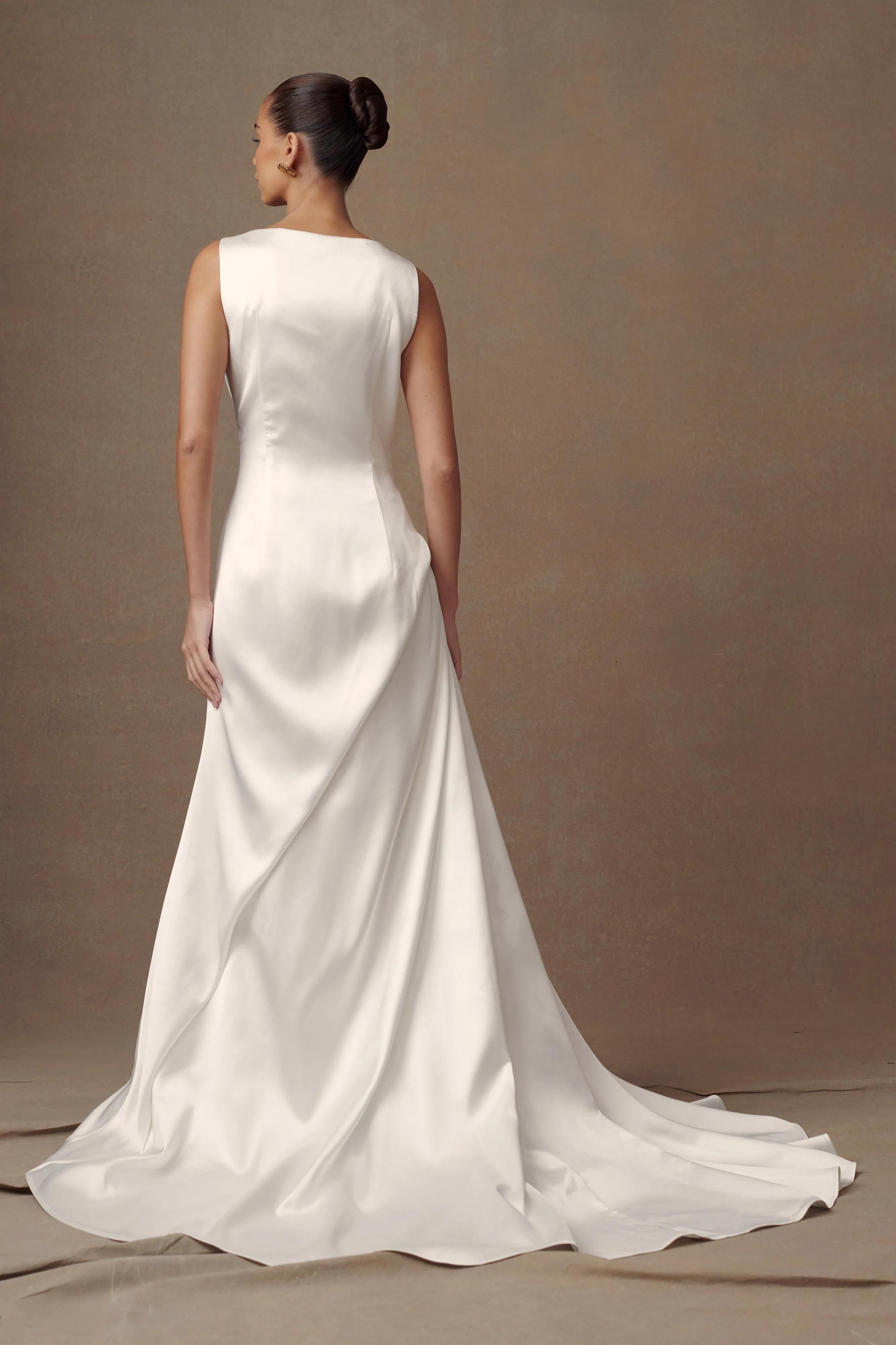 Fontanne Satin Wedding Gown - White