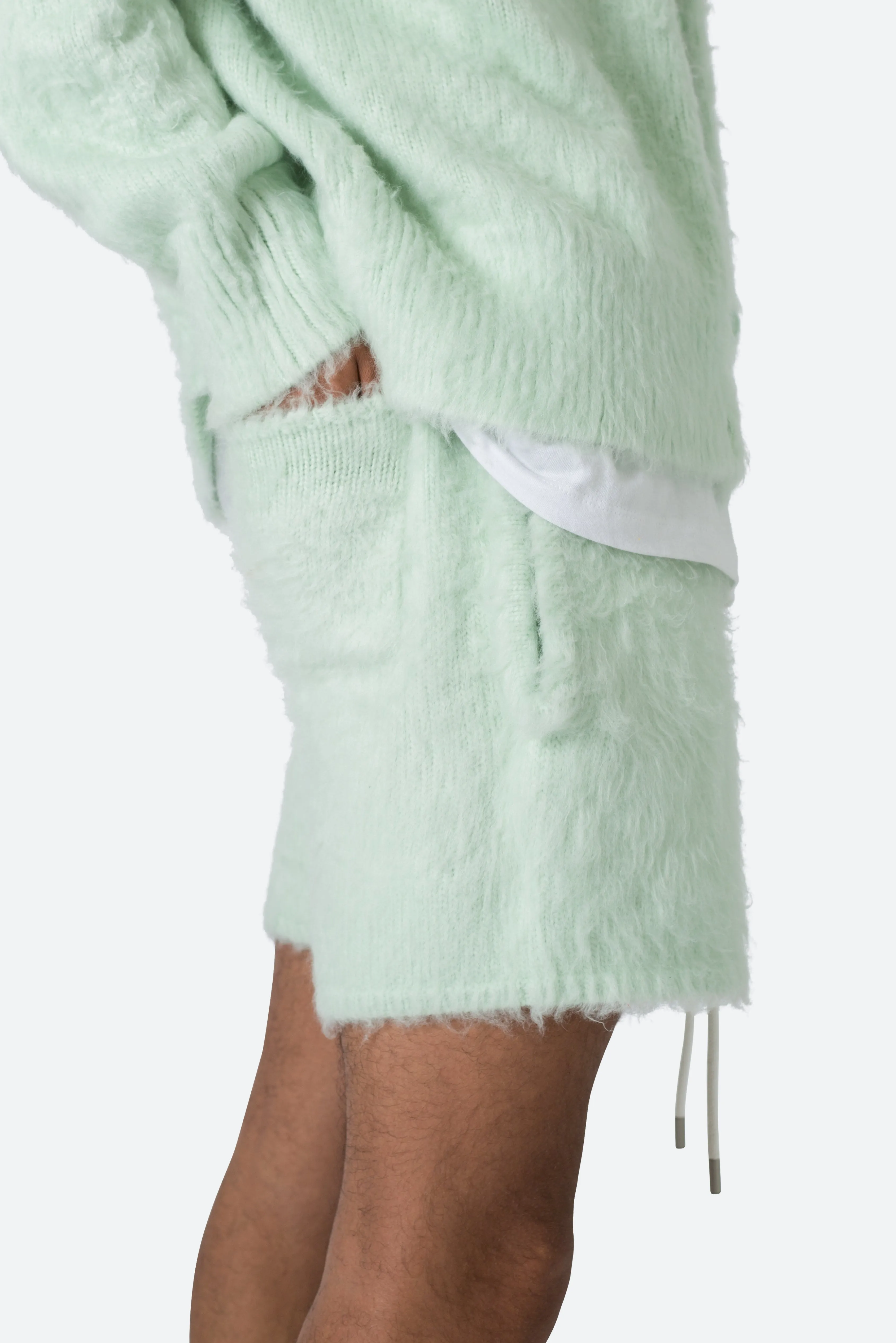 Fuzzy Sweatshorts - Mint