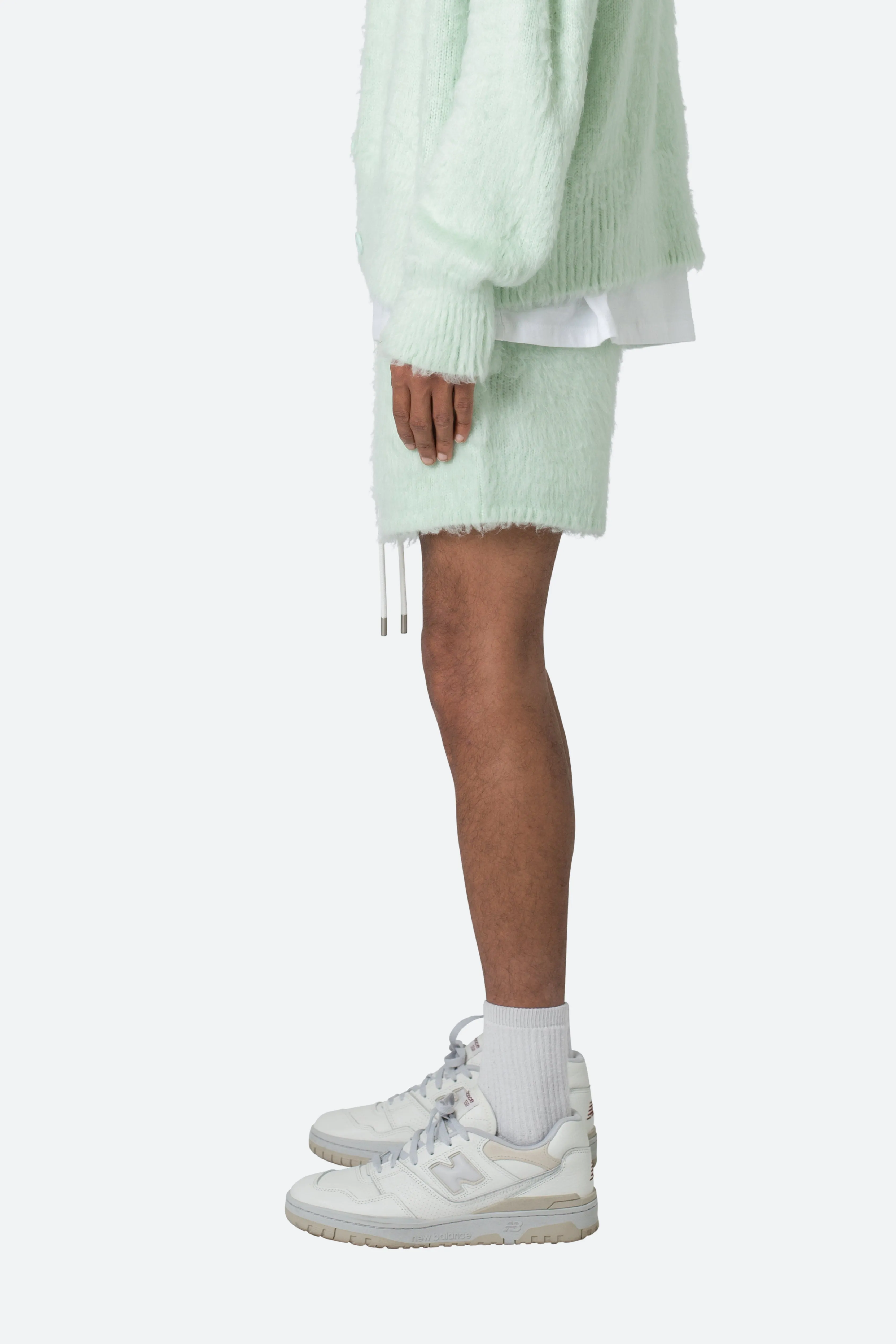 Fuzzy Sweatshorts - Mint