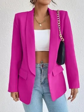 Getadme Black Women Blazer New In Fashion Korean Autumn Loose Casual Office Lady Pockets Pink Outwear Chic Elegant Woman Jacket