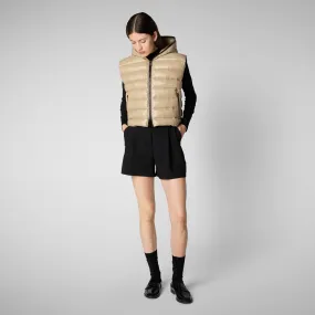 GILET CON CAPPUCCIO DONNA ROMINA BEIGE