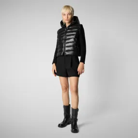 GILET CON CAPPUCCIO DONNA ROMINA NERO