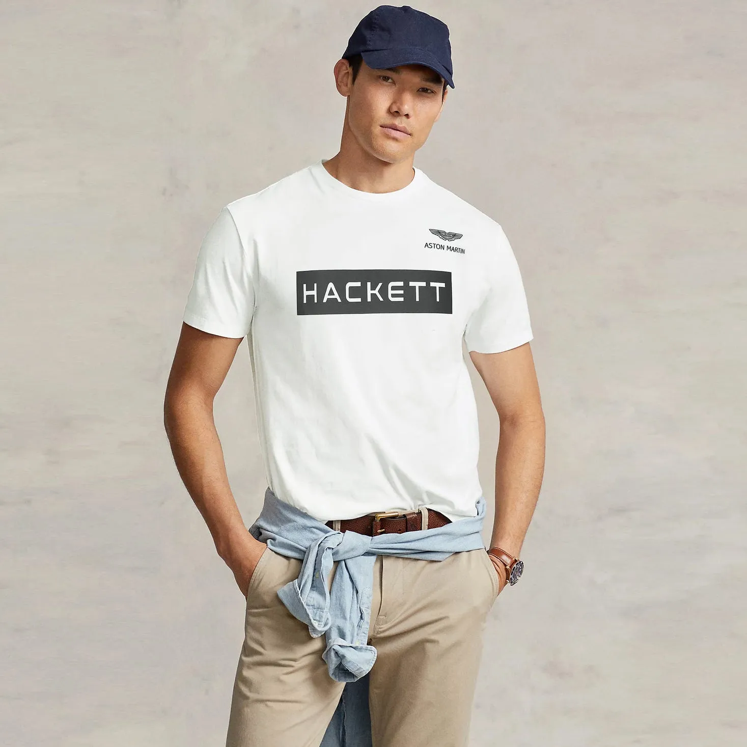 HC - Men 'White' Hackett Printed Logo T-Shirt HC780