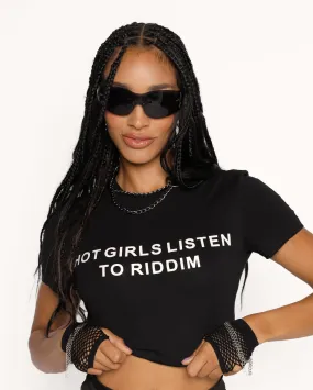 Hot Girls Listen to Riddim Cropped Tee