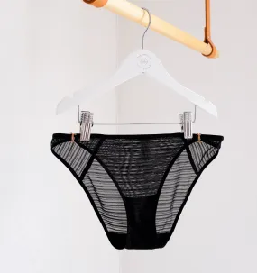 Line mesh bikini brief [Black]