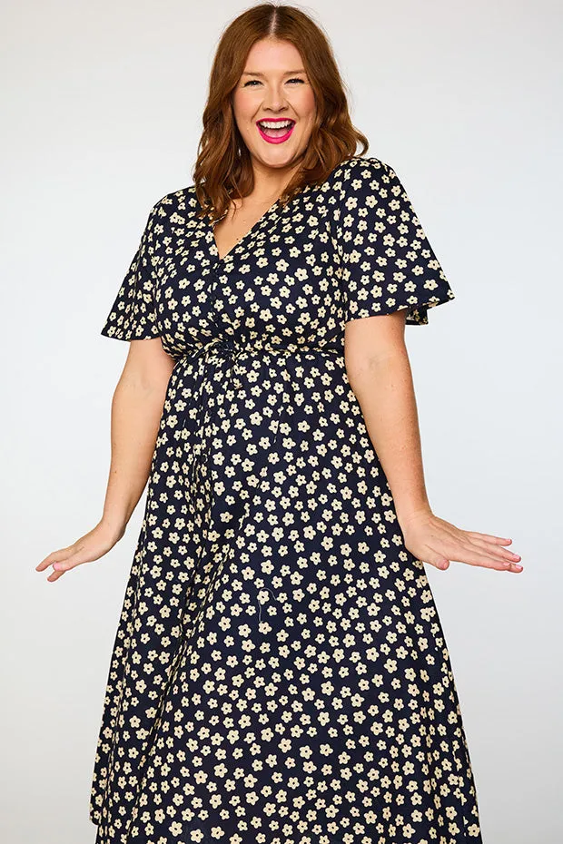 Marley Cotton Navy Sweet Daisy Dress