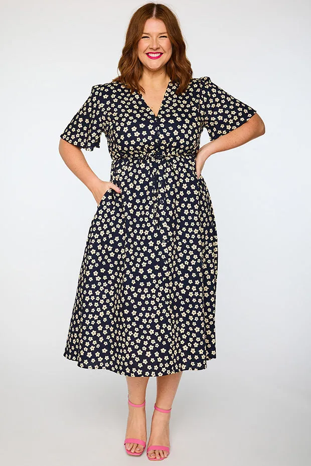 Marley Cotton Navy Sweet Daisy Dress