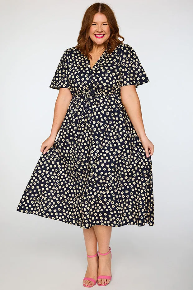 Marley Cotton Navy Sweet Daisy Dress