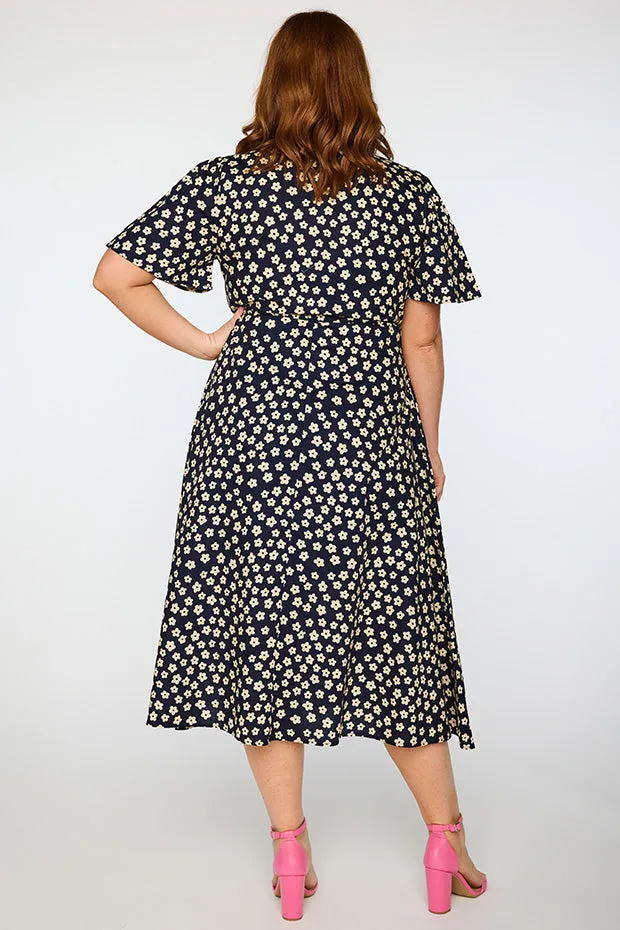 Marley Cotton Navy Sweet Daisy Dress