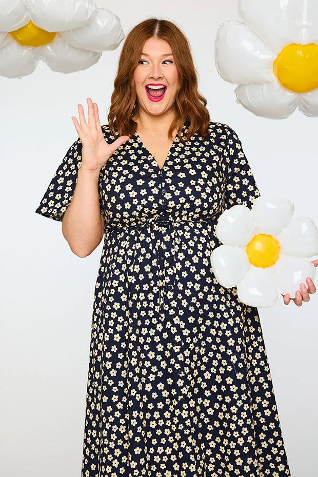 Marley Cotton Navy Sweet Daisy Dress