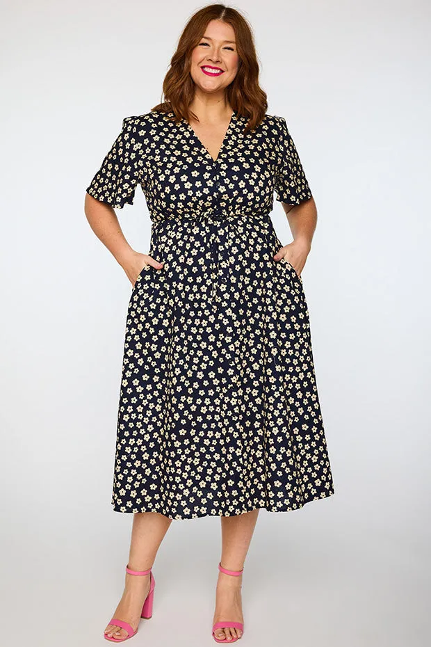 Marley Cotton Navy Sweet Daisy Dress