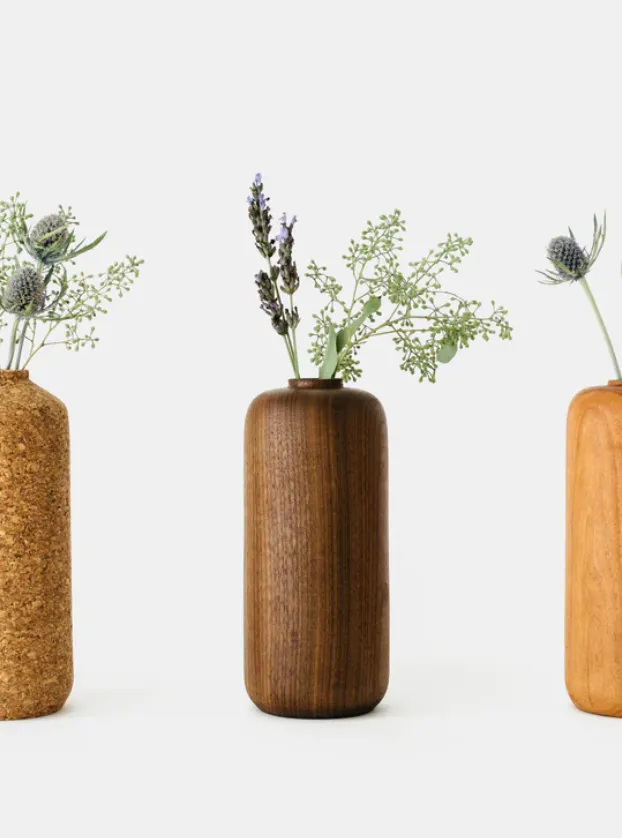 Melanie Abrantes Designs Walnut Tall Bud Vase