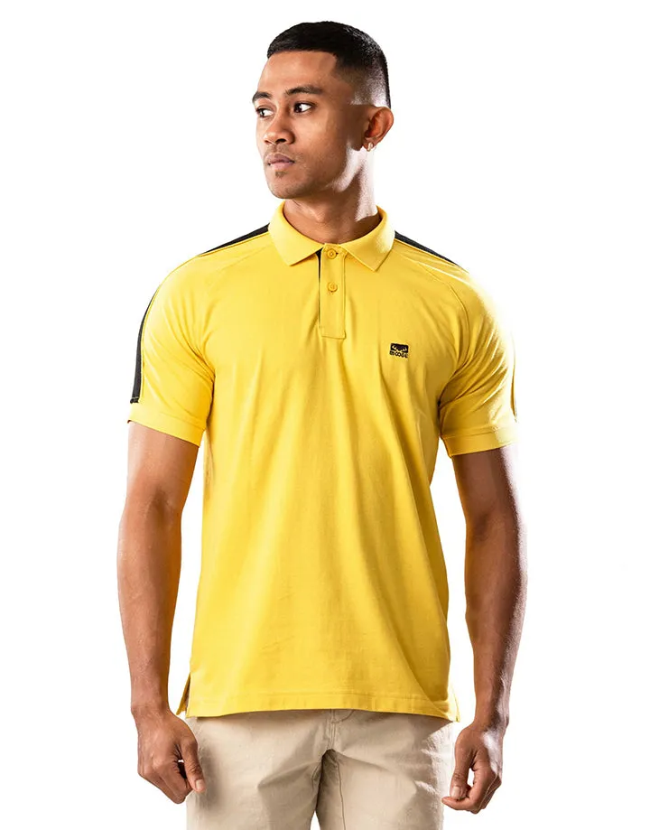 Moose Men’s Edgy Bi–Color Polo T–Shirt