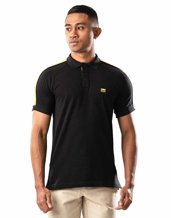 Moose Men’s Edgy Bi–Color Polo T–Shirt