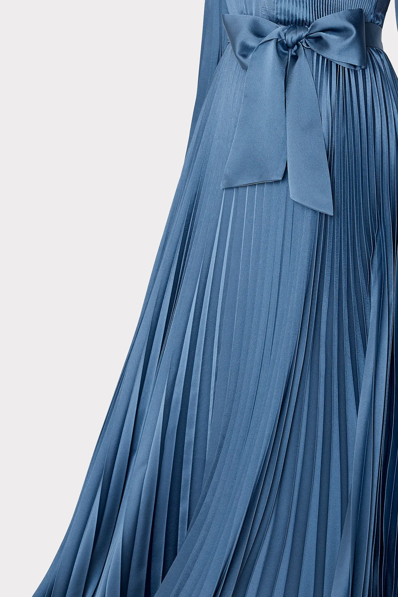 Nadie Pleated Satin Maxi Dress