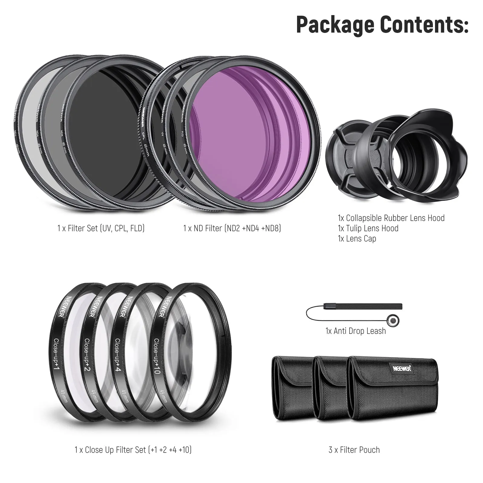 NEEWER Lens Filter and Accessory Kit