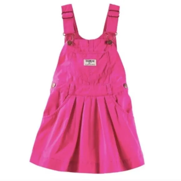 OshKosh Bright Pink Overall Jumper Dress 6 Months