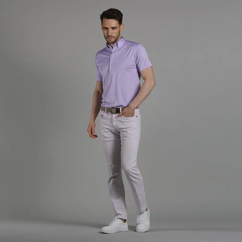 Oxford Button Down Collar Polo Lavender