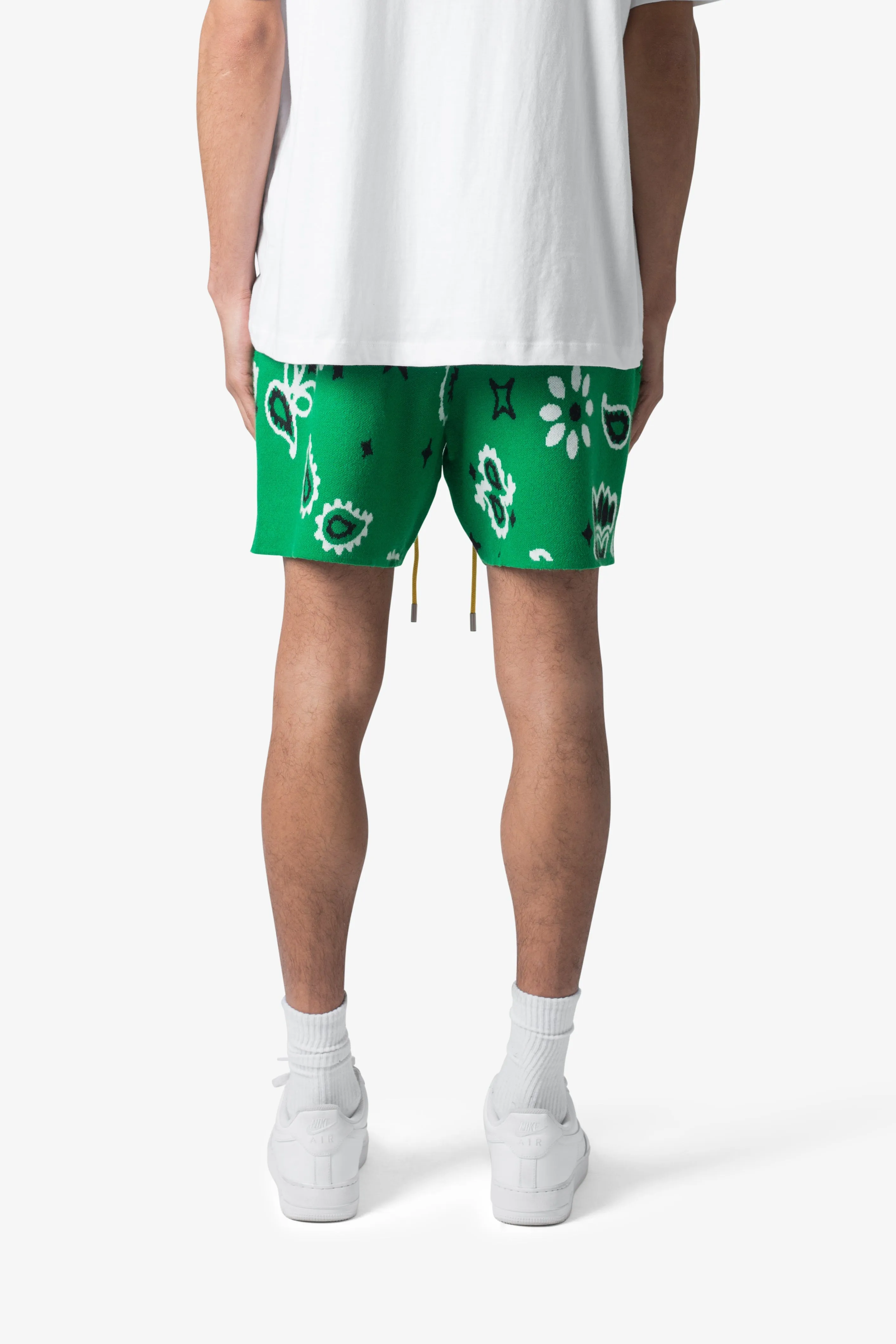 Paisley Knit Shorts - Green