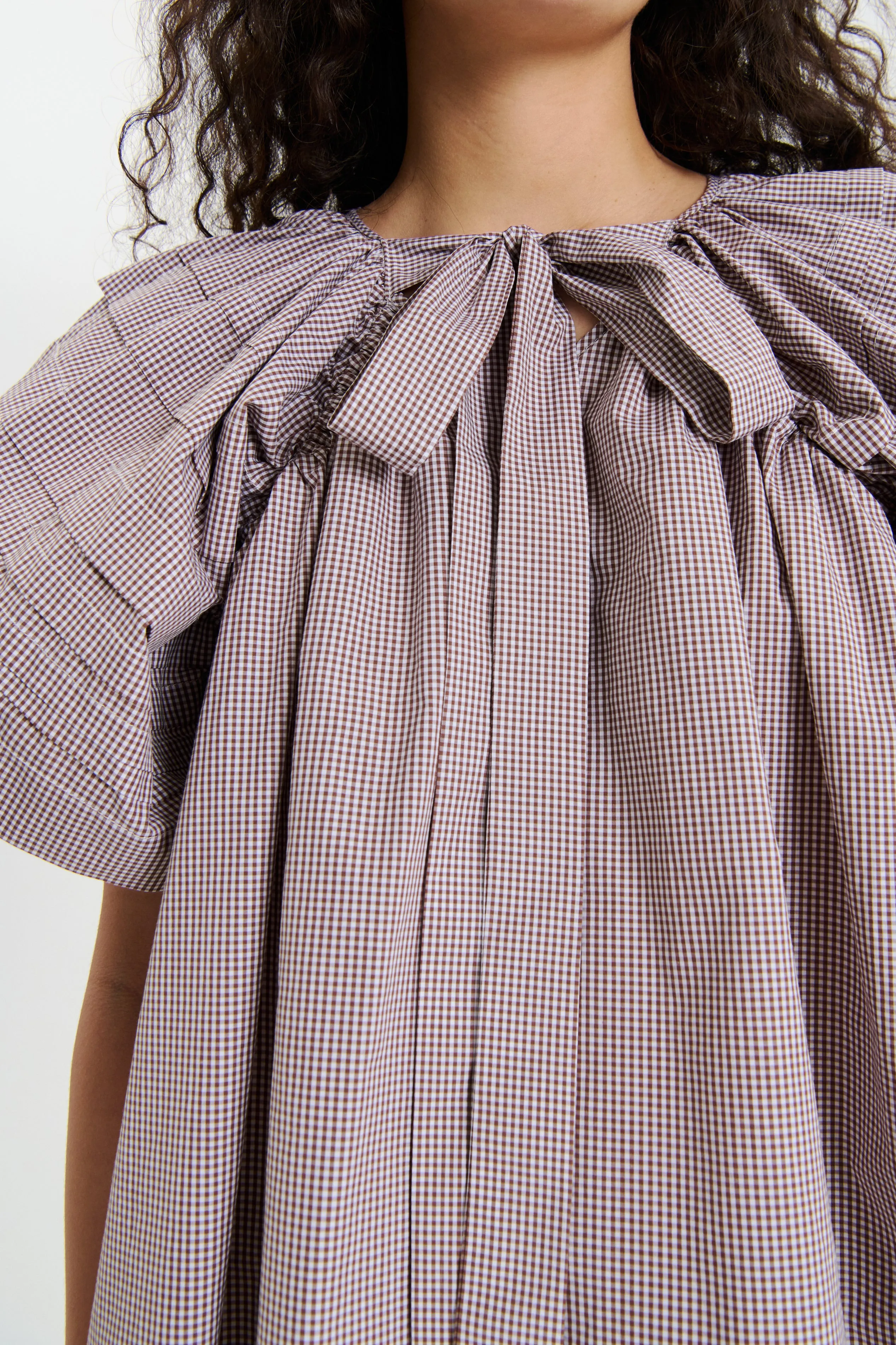 PALOMA | TOP GINGHAM COTTON BROWN / WHITE