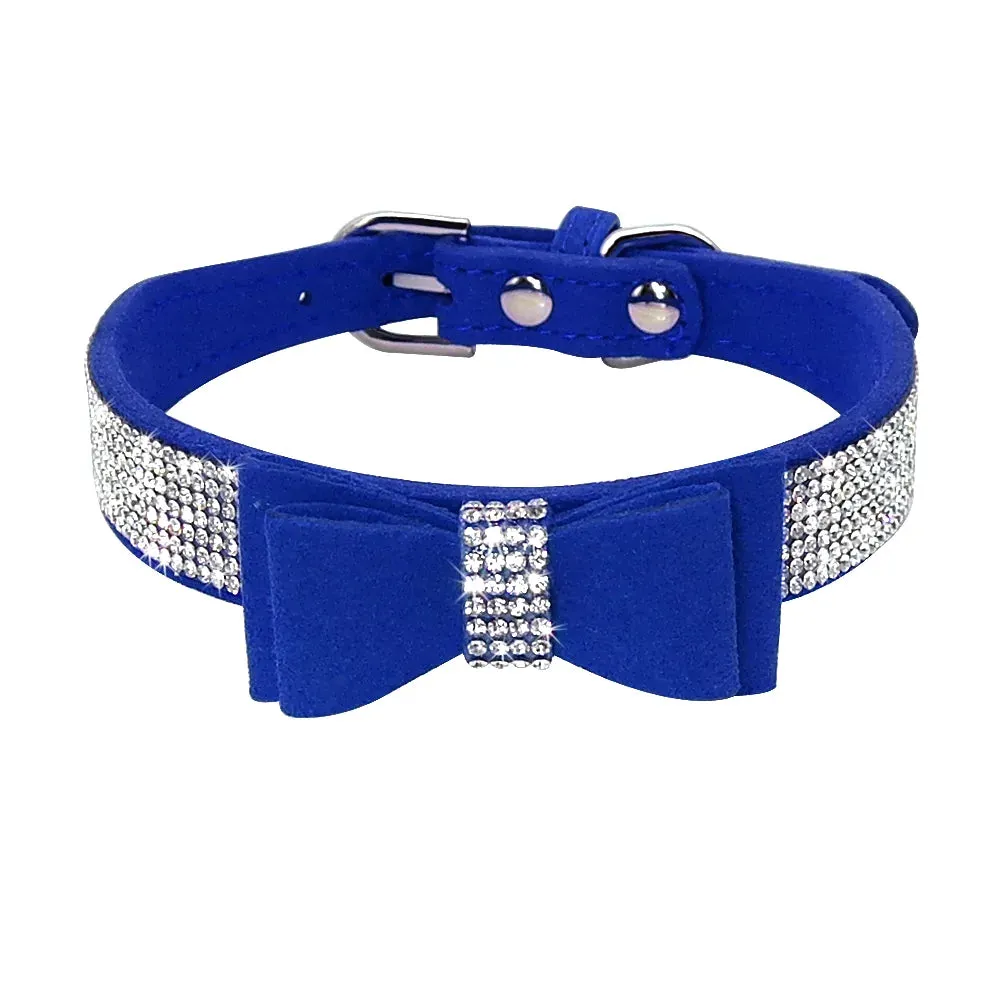 Puppy Cat Collars Adjustable Leather Bowknot