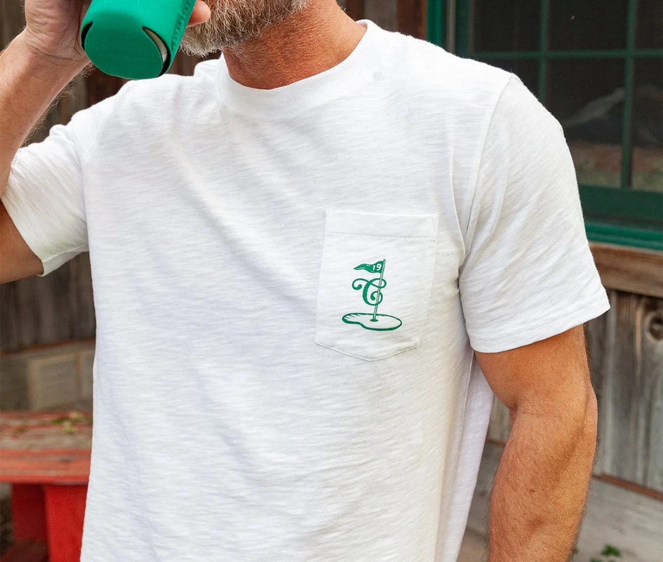 Slub Graphic T-Shirt - 19th Hole - White