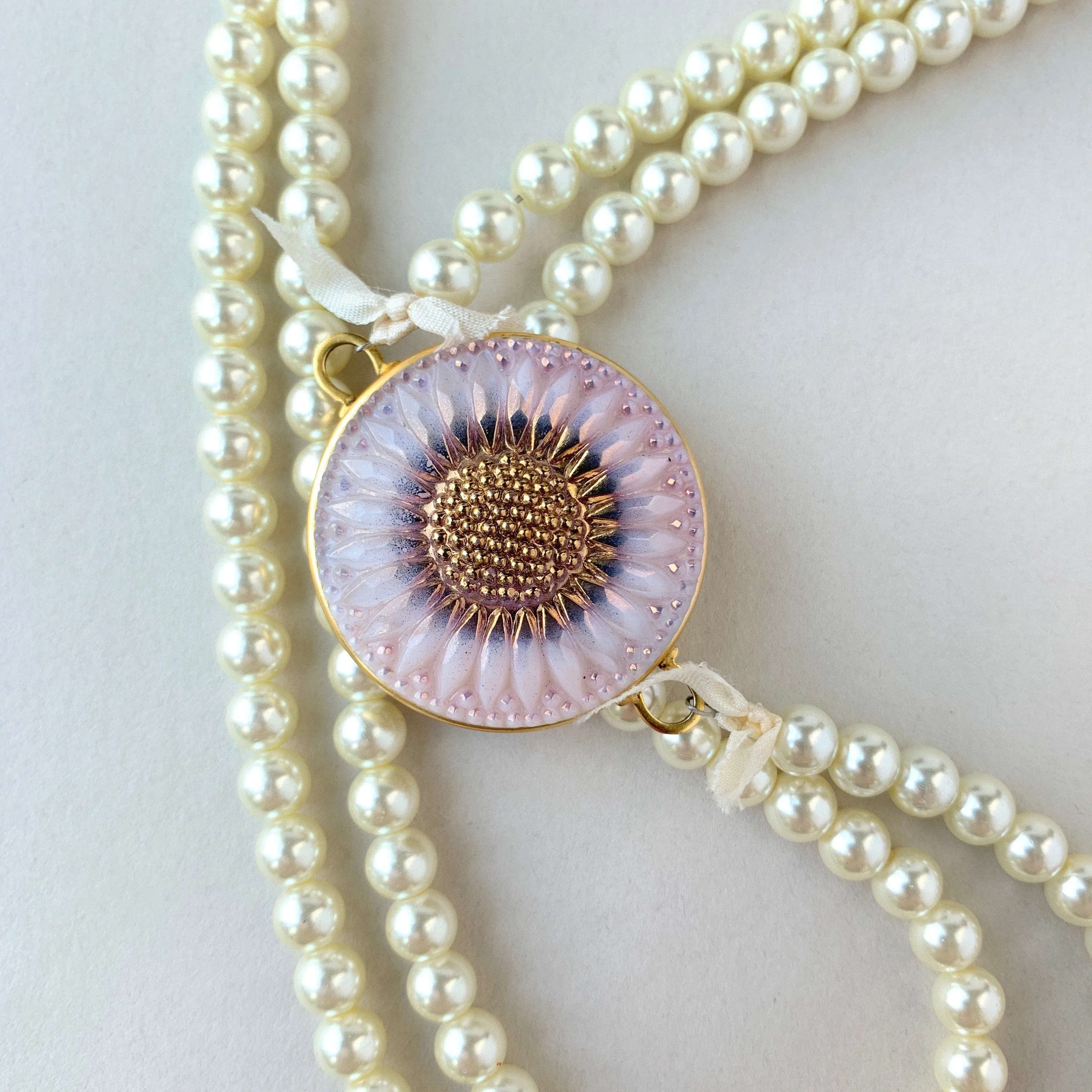 Sunflower Pearl Pendant Necklace