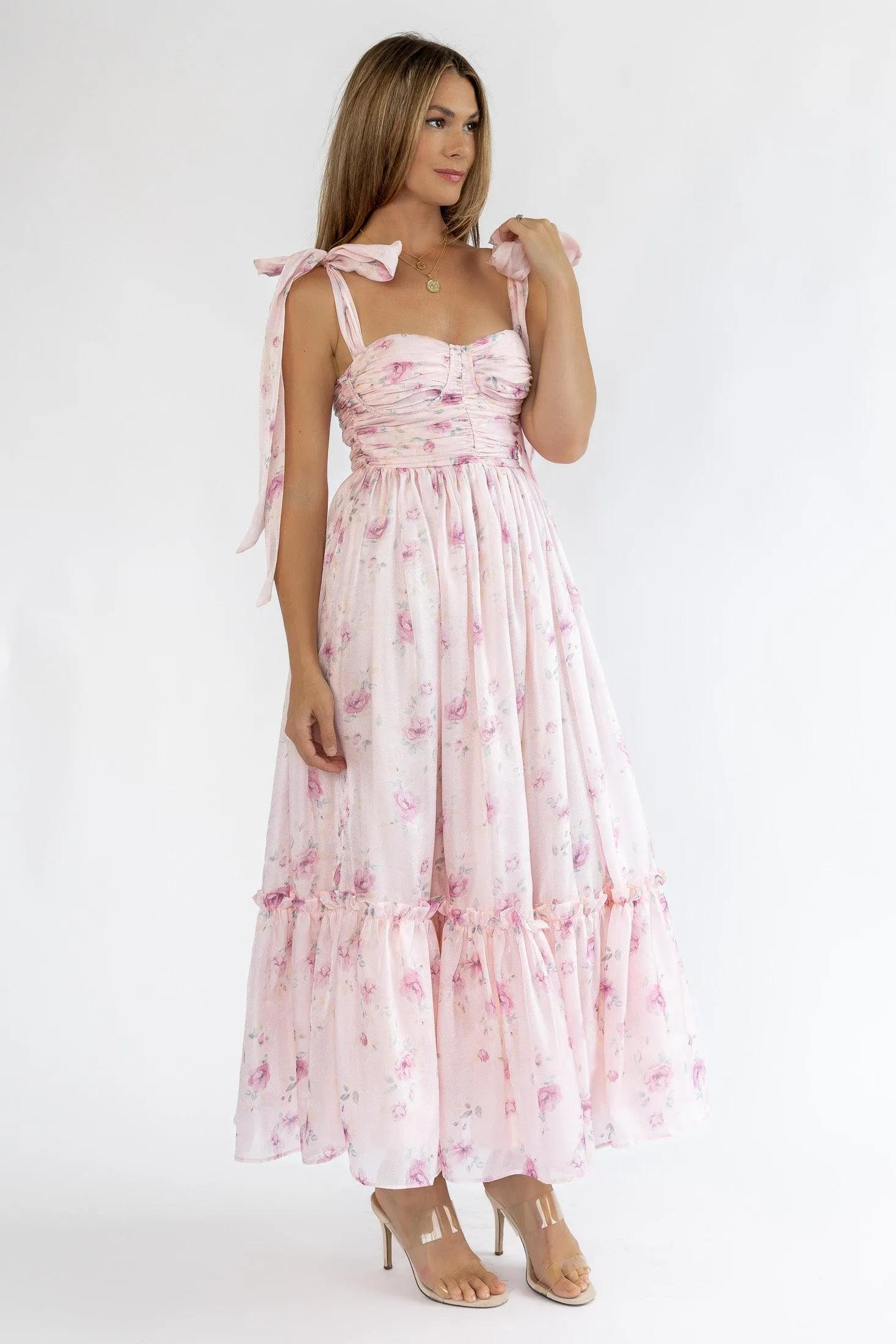 Sweet Serenade Rose Pink Corset Dress - Final Sale