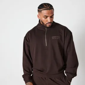 Vanquish Coffee Brown Signature Collection Quarter Zip Sweater