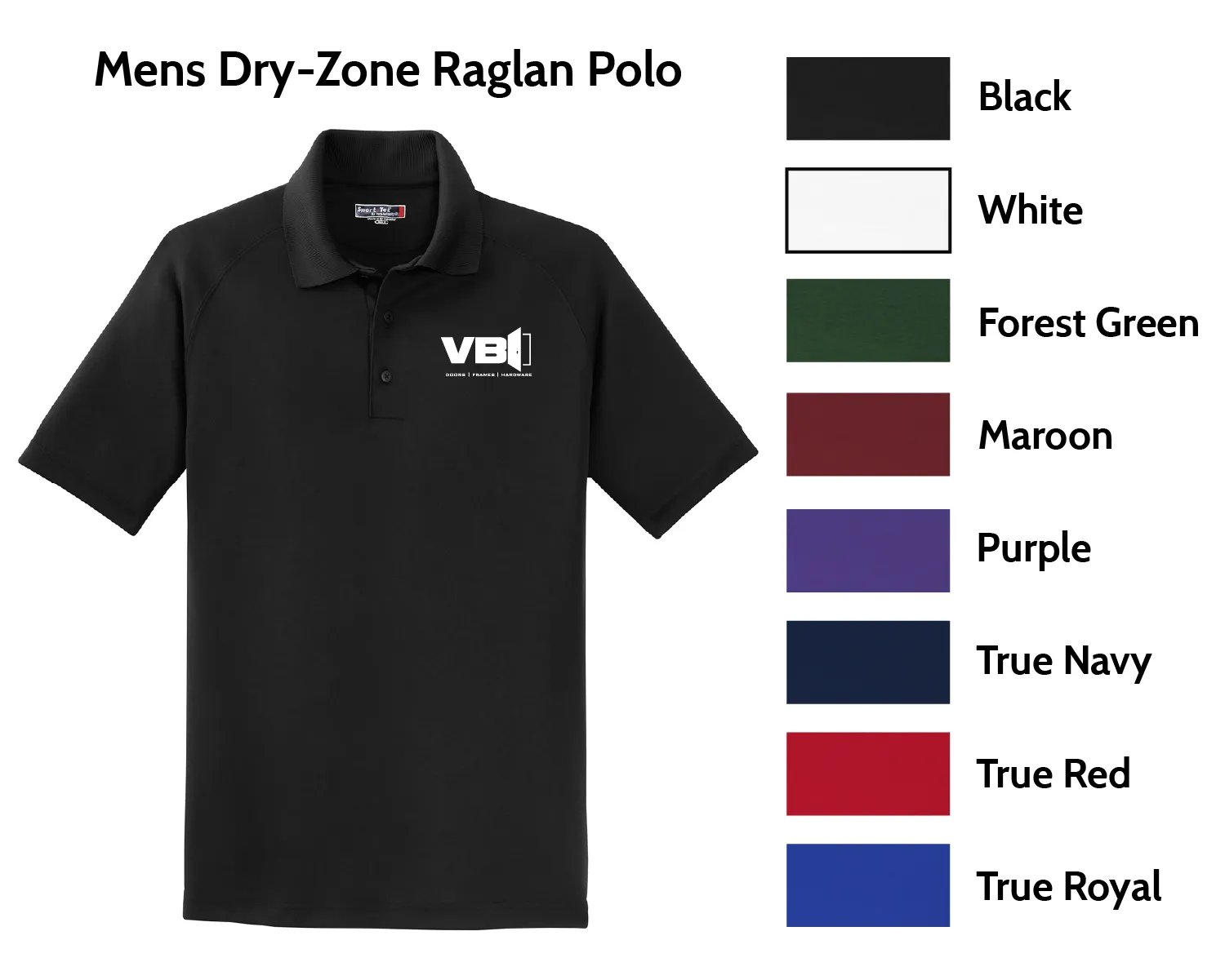 VBI Doors - Mens Dry-Zone Raglan Polo