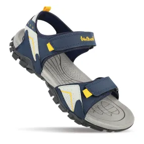 Walkaroo Men Strappy Floater Sandals  - WC4362 Navy Blue Yellow